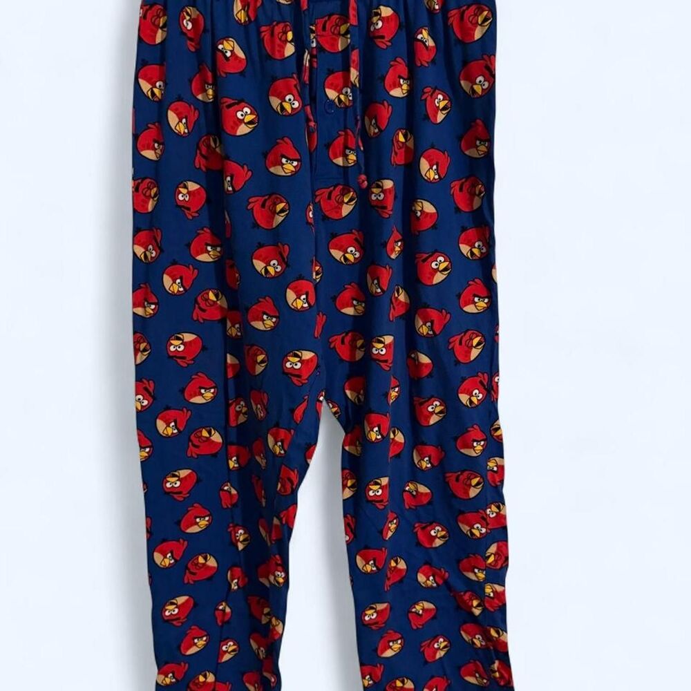 Angry Birds Pants Mens L Blue Rovio Entertainment Red Bird PJ Lounge Sleepwear